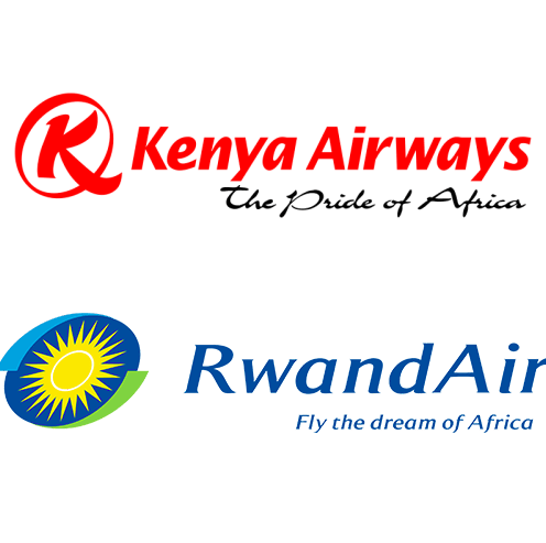 RwandAir and Kenya Airways logos